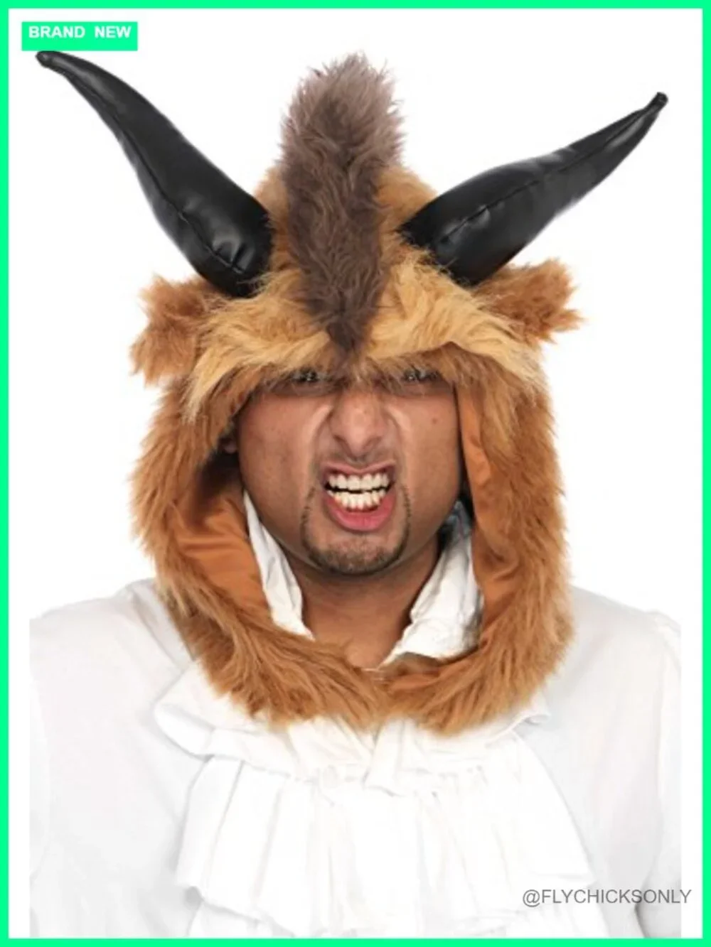 Faux Fur Beast Hood Costume Accessory, Unisex Adult, One Size